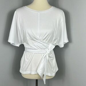 Banana Republic White Supima Cotton Wrap Top